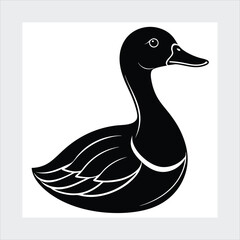  Sitting duck silhouette vector illustration