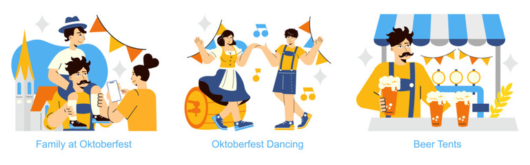 Oktoberfest. Flat Vector Illustration