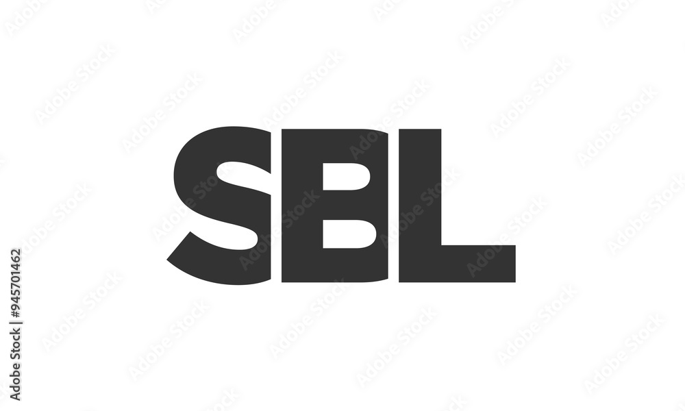 Poster sbl logo design template with strong and modern bold text. initial based vector logotype featuring s