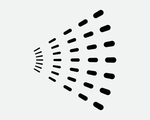 Spray icon of aerosol or airbrush for water gas nozzle steam, perfume deodorant, graffiti paint. Sign shower drops, disinfection, cleaning.