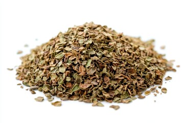 A pile of dried herbs, likely used for seasoning or cooking.