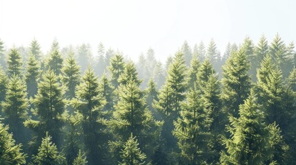 Fototapeta premium Serene evergreen forest landscape wallpaper