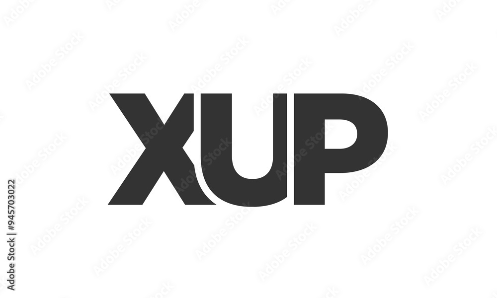 Poster xup logo design template with strong and modern bold text. initial based vector logotype featuring s