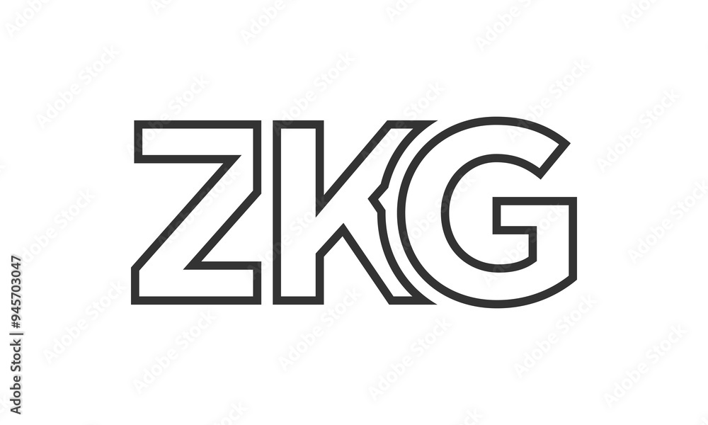 Poster zkg logo design template with strong and modern bold text. initial based vector logotype featuring s