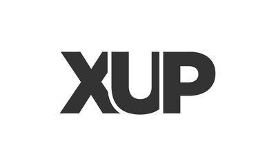 XUP logo design template with strong and modern bold text. Initial based vector logotype featuring simple and minimal typography. Trendy company identity.