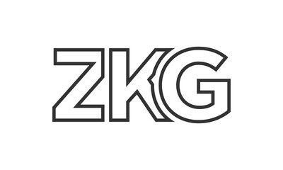 ZKG logo design template with strong and modern bold text. Initial based vector logotype featuring simple and minimal typography. Trendy company identity.