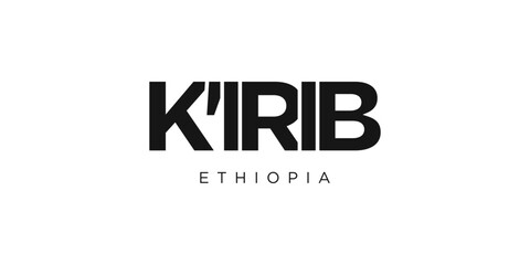 Kirib in the Ethiopia emblem. The design features a geometric style, vector illustration with bold typography in a modern font. The graphic slogan lettering.