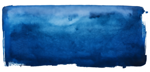 Blue abstract background in Aqurell or watercolors isolated in panorama format.