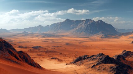 Naklejka premium Desert Mountain Landscape