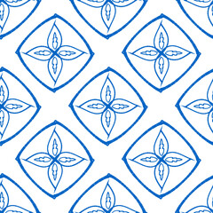 Seamless pattern in blue tone for fabric design 