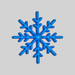 3d render set of snowflakes. Meteorology realistic element. Vector symbol of cold, frost. Design element for winter season	
