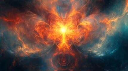 Fiery Cosmic Abstract