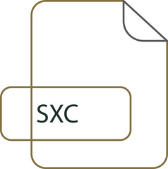 SXC File extension icon RAW thicker outline