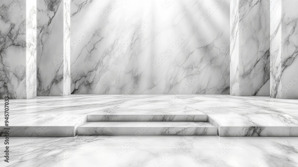 Canvas Prints Marble Interior with Sunlight on Elegant Stairs