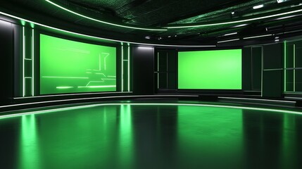 Artistic or tech-themed TV shows, commercials, or events will find this virtual TV showroom backdrop ideal.