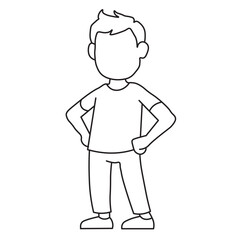 child. boy in a shirt. character of person. draw a Young Man very easy vector design.