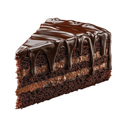 Indulge in this rich chocolate cake slice, layered with creamy chocolate filling and topped with glossy chocolate ganache.
