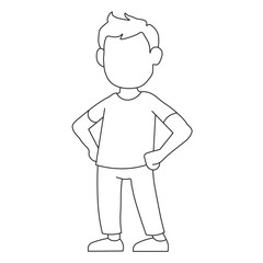 child. boy in a shirt. character of person. draw a Young Man very easy vector design.