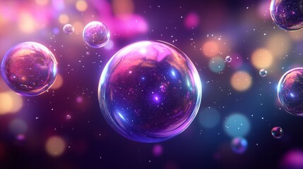 Cosmic Bubbles: A Dreamy Abstract Art