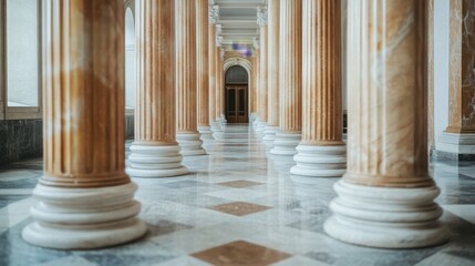 Marble Columns in Grand Hallway