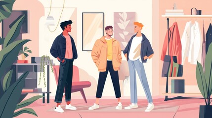 LGBTQ working happily as a team, concept of not discriminating against homosexuals illustration