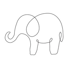 elephant icon isolated on white background in vector.