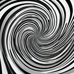Obraz premium Abstract background with black and white swirl that creates a hypnotic effect. Illustration concept. Generative AI. 