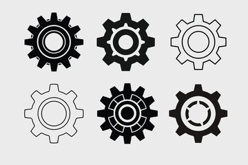 Gear Icon Silhouette Vector Illustration