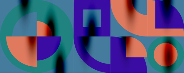 Obraz premium Neo memphis geometric pattern with circles, squares. Pop art abstract background for covers, banners, flyers and posters and other templates