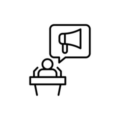  Public relation outline icons, minimalist vector illustration ,simple transparent graphic element .Isolated on white background