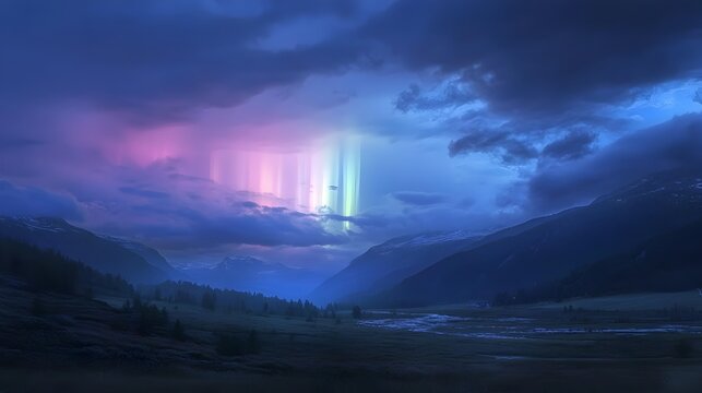 Ethereal Light Phenomenon over the Scenic Hessdalen Valley in Norway