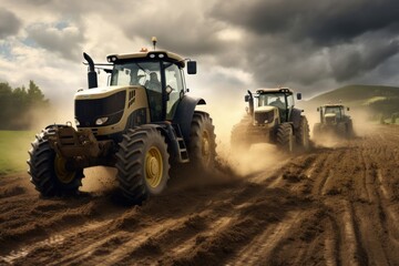 The soil for planting crops tractor agriculture outdoors.