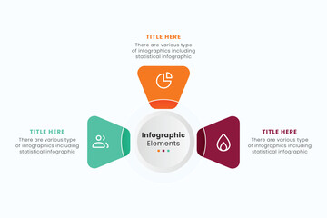 Minimal business circle infographic design template for cycling diagram. presentation and round chart. Business concept with 3 stages. Modern flat vector illustration for data visualization.