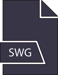 SWG File format icon in shapes 2 colors and side contour