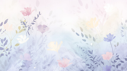 Soft Pastel Wildflower Meadow Watercolor Design