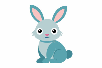 cute rabbit  vector illustration  white background 