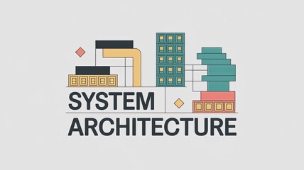 Obraz premium Graphic Illustration of System Architecture Elements