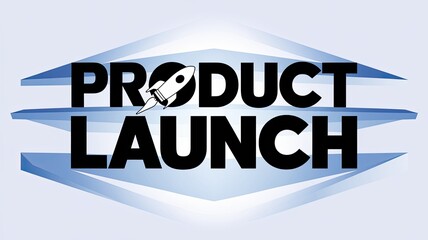 Bold Product Launch Graphic with Rocket Icon