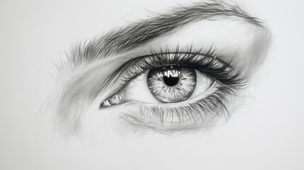 A Detailed Pencil Drawing of a Human Eye
