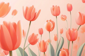 Obraz premium Wallpaper pattern tulip flower petal.