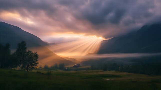 Unexplained Celestial Light Phenomenon over Dramatic Hessdalen Valley Landscape in Norway
