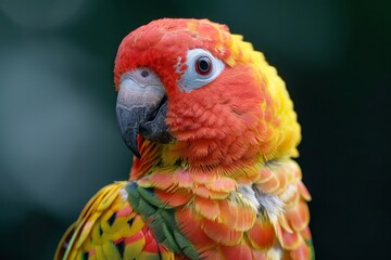 colorful bright parrot close up