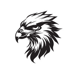 Stylish Black and White Eagle Head Logo Design Vector as a Mascot on a white Background