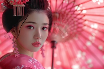Beautiful Japanese girl in national costume