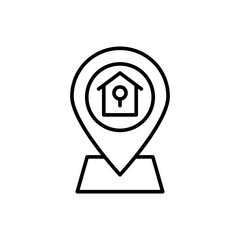 Quarantine location outline icons, minimalist vector illustration ,simple transparent graphic element .Isolated on white background