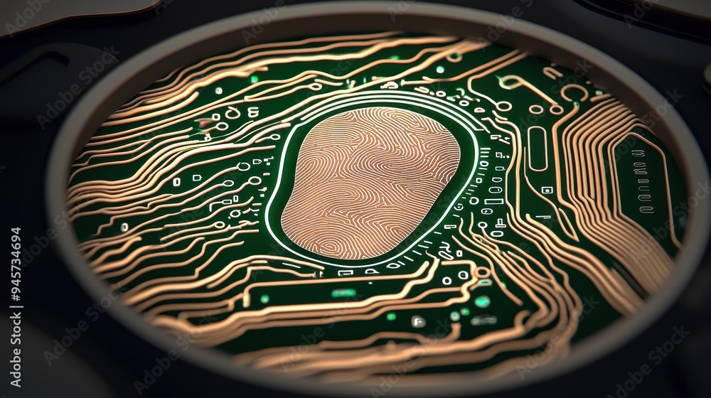 Aufkleber close-up of intricate circuit board design showcasing modern technology and innovation. perfect for 
