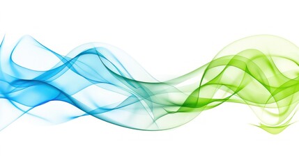 Naklejka premium Abstract Green and Blue Swirling Waves