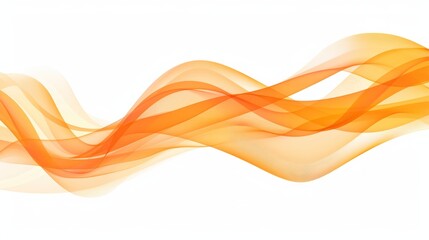 Abstract Orange Waves on White Background