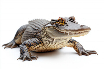 Naklejka premium Alligator White Background