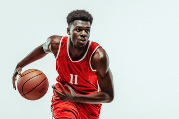 Fototapeta premium Basketball Player On White Background